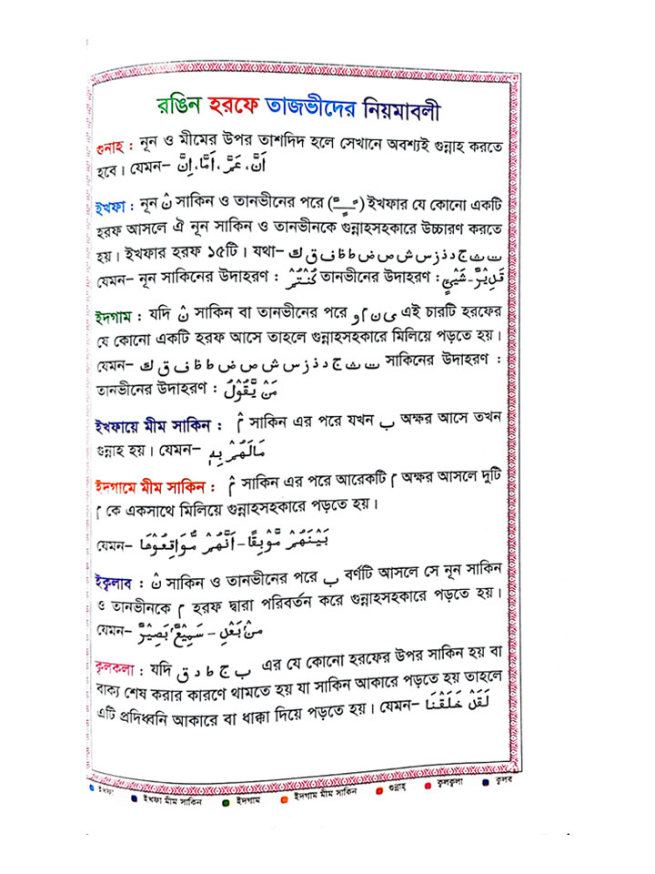 কালার কোডেড উচ্চারন ও অনুবাদ সহ সহজ কুরআনুল কারীম